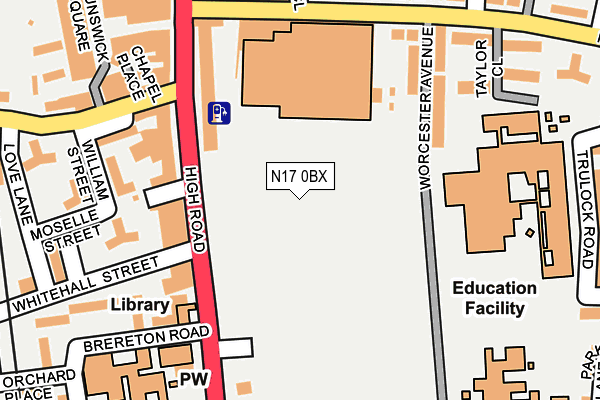 N17 0BX map - OS OpenMap – Local (Ordnance Survey) N17 0BX map - OS OpenMap – Local (Ordnance Survey)
