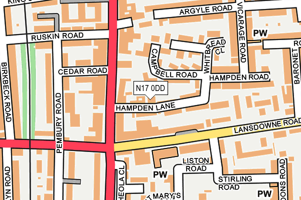 N17 0DD map - OS OpenMap – Local (Ordnance Survey)