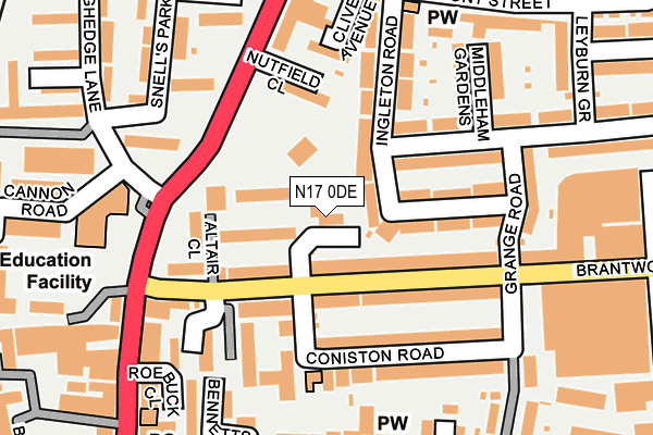 N17 0DE map - OS OpenMap – Local (Ordnance Survey) N17 0DE map - OS OpenMap – Local (Ordnance Survey)