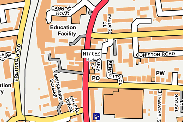 N17 0EZ map - OS OpenMap – Local (Ordnance Survey) N17 0EZ map - OS OpenMap – Local (Ordnance Survey)