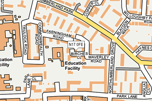 N17 0FE map - OS OpenMap – Local (Ordnance Survey) N17 0FE map - OS OpenMap – Local (Ordnance Survey)