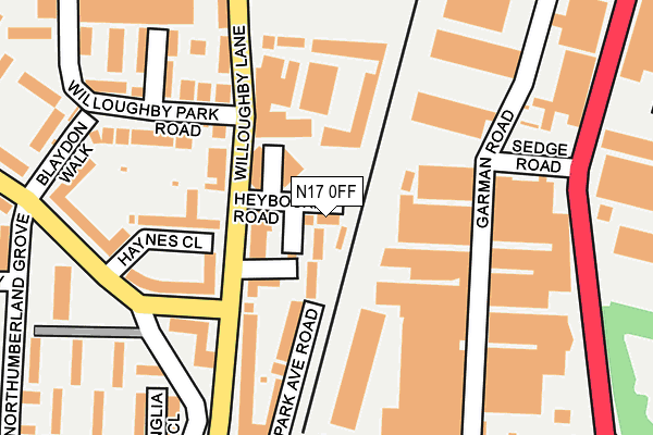 N17 0FF map - OS OpenMap – Local (Ordnance Survey) N17 0FF map - OS OpenMap – Local (Ordnance Survey)
