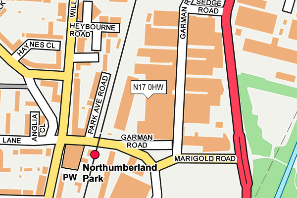 N17 0HW map - OS OpenMap – Local (Ordnance Survey) N17 0HW map - OS OpenMap – Local (Ordnance Survey)