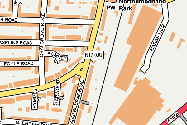 N17 0JU map - OS OpenMap – Local (Ordnance Survey) N17 0JU map - OS OpenMap – Local (Ordnance Survey)