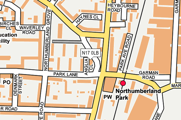 N17 0LB map - OS OpenMap – Local (Ordnance Survey) N17 0LB map - OS OpenMap – Local (Ordnance Survey)