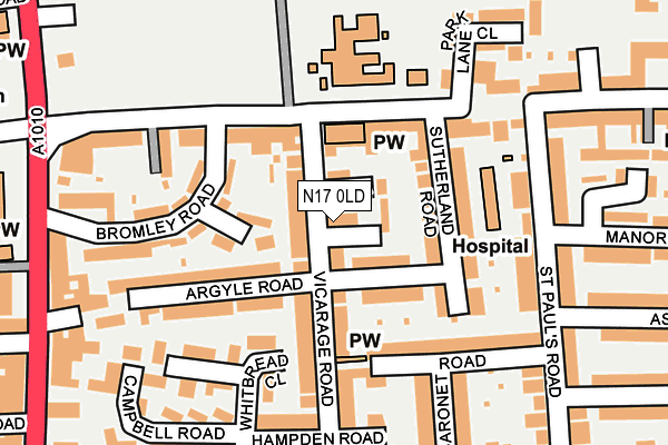 N17 0LD map - OS OpenMap – Local (Ordnance Survey) N17 0LD map - OS OpenMap – Local (Ordnance Survey)