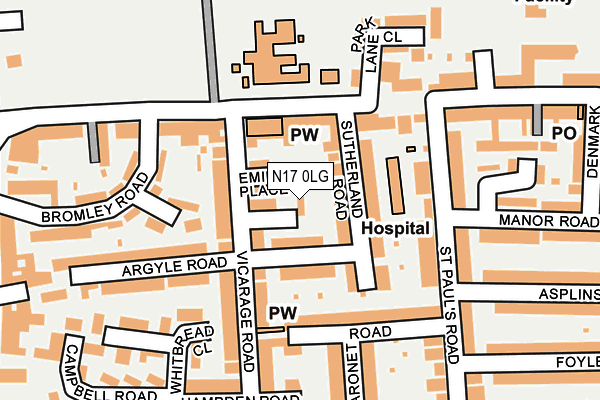 N17 0LG map - OS OpenMap – Local (Ordnance Survey) N17 0LG map - OS OpenMap – Local (Ordnance Survey)