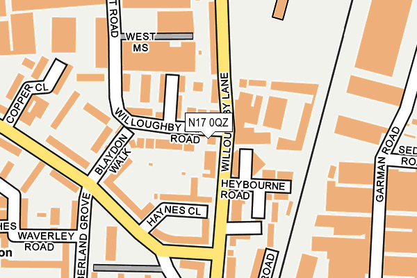 N17 0QZ map - OS OpenMap – Local (Ordnance Survey) N17 0QZ map - OS OpenMap – Local (Ordnance Survey)