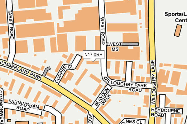 N17 0RH map - OS OpenMap – Local (Ordnance Survey) N17 0RH map - OS OpenMap – Local (Ordnance Survey)
