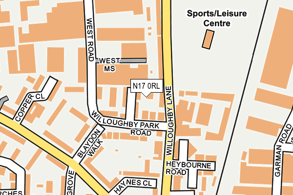 N17 0RL map - OS OpenMap – Local (Ordnance Survey) N17 0RL map - OS OpenMap – Local (Ordnance Survey)