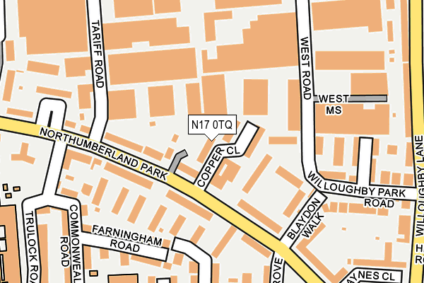 N17 0TQ map - OS OpenMap – Local (Ordnance Survey) N17 0TQ map - OS OpenMap – Local (Ordnance Survey)