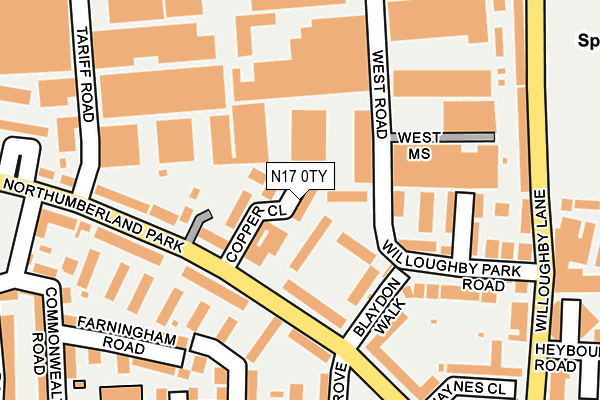 N17 0TY map - OS OpenMap – Local (Ordnance Survey) N17 0TY map - OS OpenMap – Local (Ordnance Survey)
