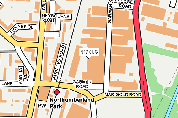 N17 0UG map - OS OpenMap – Local (Ordnance Survey) N17 0UG map - OS OpenMap – Local (Ordnance Survey)