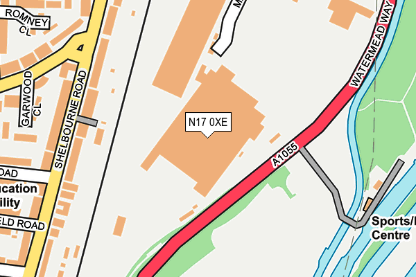 N17 0XE map - OS OpenMap – Local (Ordnance Survey) N17 0XE map - OS OpenMap – Local (Ordnance Survey)