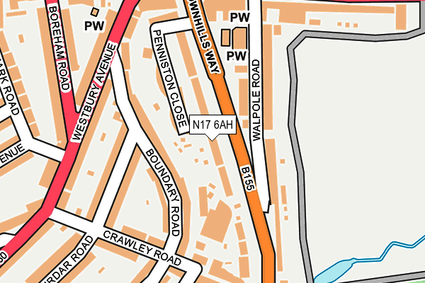 N17 6AH map - OS OpenMap – Local (Ordnance Survey) N17 6AH map - OS OpenMap – Local (Ordnance Survey)