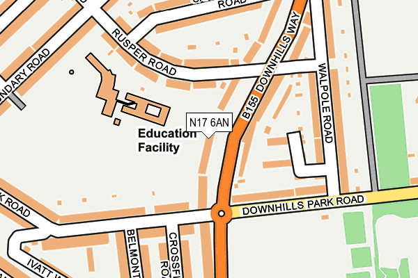 N17 6AN map - OS OpenMap – Local (Ordnance Survey)