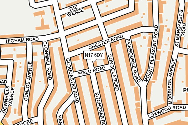 N17 6DY map - OS OpenMap – Local (Ordnance Survey) N17 6DY map - OS OpenMap – Local (Ordnance Survey)
