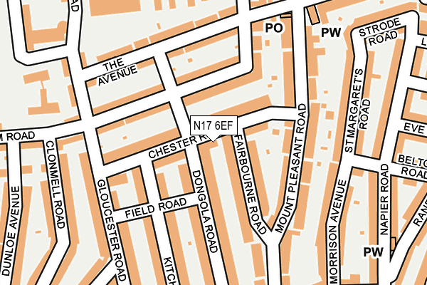 N17 6EF map - OS OpenMap – Local (Ordnance Survey) N17 6EF map - OS OpenMap – Local (Ordnance Survey)