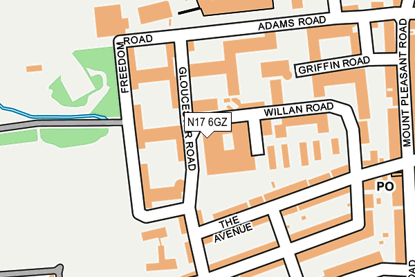 N17 6GZ map - OS OpenMap – Local (Ordnance Survey) N17 6GZ map - OS OpenMap – Local (Ordnance Survey)
