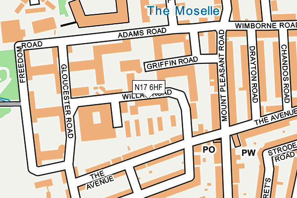 N17 6HF map - OS OpenMap – Local (Ordnance Survey) N17 6HF map - OS OpenMap – Local (Ordnance Survey)
