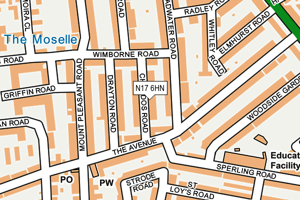 N17 6HN map - OS OpenMap – Local (Ordnance Survey)