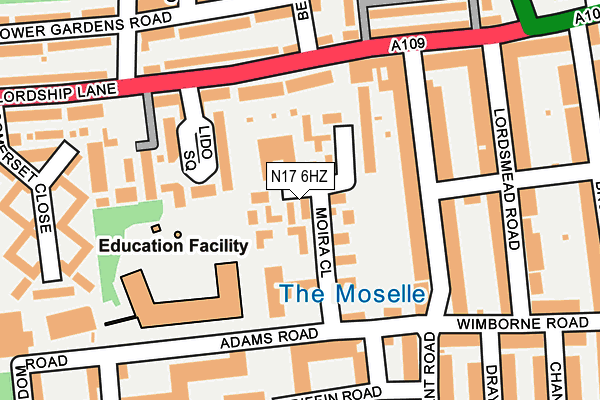 N17 6HZ map - OS OpenMap – Local (Ordnance Survey) N17 6HZ map - OS OpenMap – Local (Ordnance Survey)