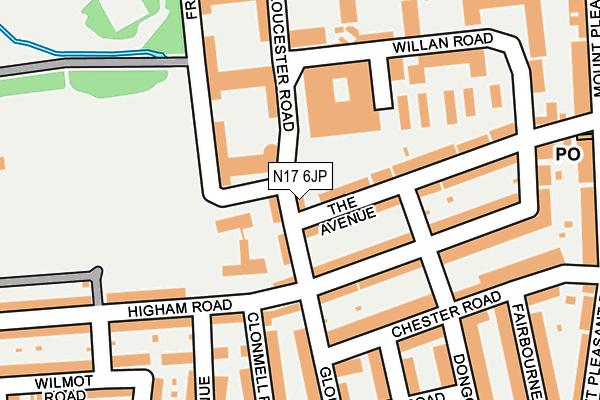 N17 6JP map - OS OpenMap – Local (Ordnance Survey) N17 6JP map - OS OpenMap – Local (Ordnance Survey)