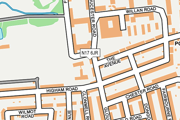 N17 6JR map - OS OpenMap – Local (Ordnance Survey) N17 6JR map - OS OpenMap – Local (Ordnance Survey)