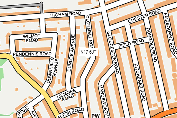 N17 6JT map - OS OpenMap – Local (Ordnance Survey) N17 6JT map - OS OpenMap – Local (Ordnance Survey)