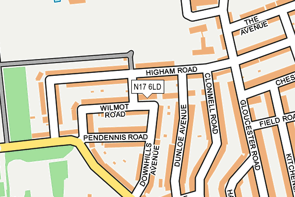 N17 6LD map - OS OpenMap – Local (Ordnance Survey) N17 6LD map - OS OpenMap – Local (Ordnance Survey)