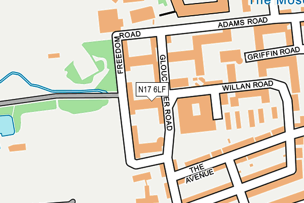 N17 6LF map - OS OpenMap – Local (Ordnance Survey) N17 6LF map - OS OpenMap – Local (Ordnance Survey)