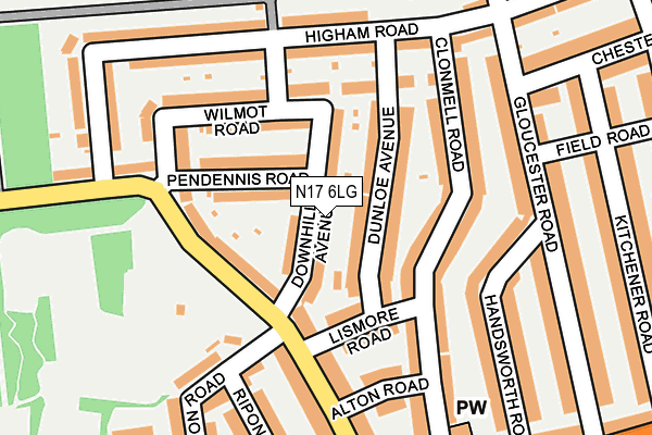 N17 6LG map - OS OpenMap – Local (Ordnance Survey) N17 6LG map - OS OpenMap – Local (Ordnance Survey)