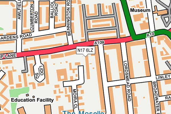 N17 6LZ map - OS OpenMap – Local (Ordnance Survey) N17 6LZ map - OS OpenMap – Local (Ordnance Survey)