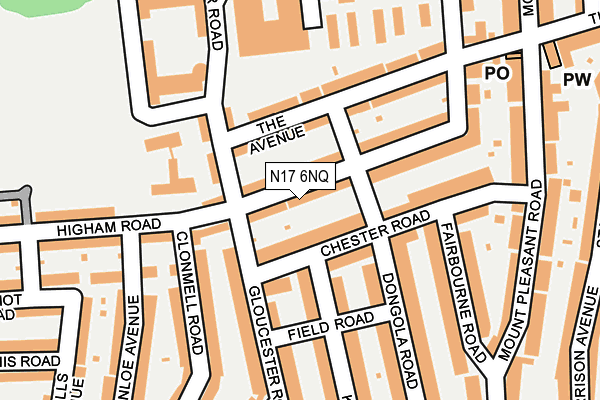 N17 6NQ map - OS OpenMap – Local (Ordnance Survey) N17 6NQ map - OS OpenMap – Local (Ordnance Survey)