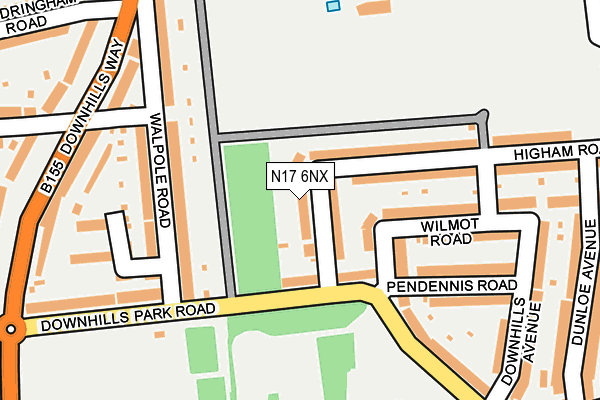 N17 6NX map - OS OpenMap – Local (Ordnance Survey) N17 6NX map - OS OpenMap – Local (Ordnance Survey)
