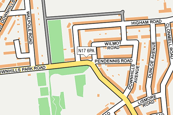 N17 6PA map - OS OpenMap – Local (Ordnance Survey) N17 6PA map - OS OpenMap – Local (Ordnance Survey)