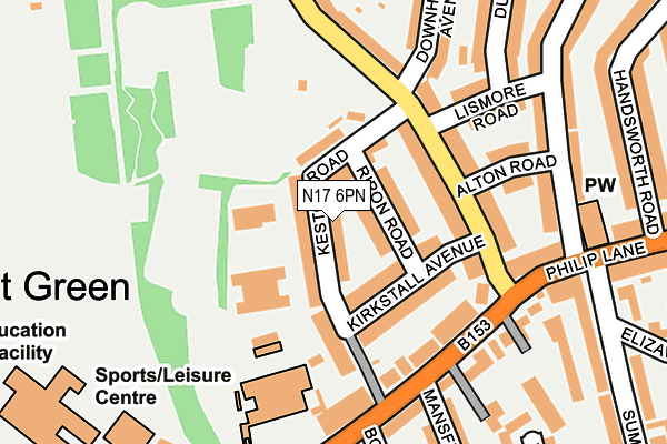 N17 6PN map - OS OpenMap – Local (Ordnance Survey) N17 6PN map - OS OpenMap – Local (Ordnance Survey)