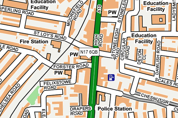 N17 6QB map - OS OpenMap – Local (Ordnance Survey) N17 6QB map - OS OpenMap – Local (Ordnance Survey)