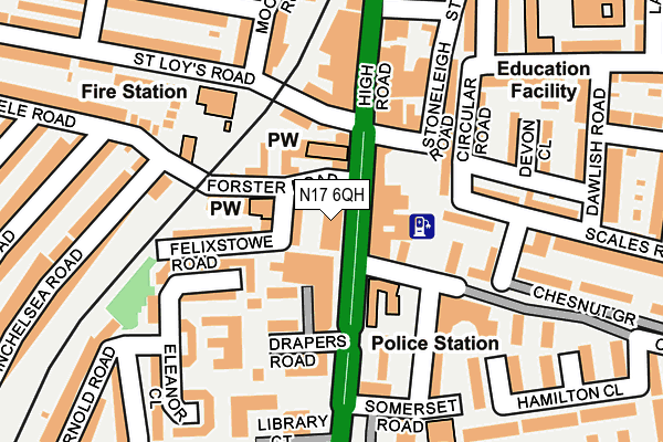 N17 6QH map - OS OpenMap – Local (Ordnance Survey) N17 6QH map - OS OpenMap – Local (Ordnance Survey)