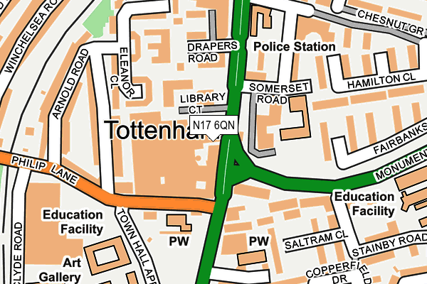 N17 6QN map - OS OpenMap – Local (Ordnance Survey) N17 6QN map - OS OpenMap – Local (Ordnance Survey)