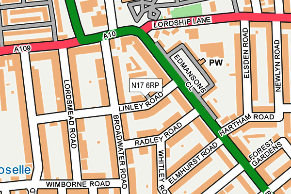 N17 6RP map - OS OpenMap – Local (Ordnance Survey) N17 6RP map - OS OpenMap – Local (Ordnance Survey)