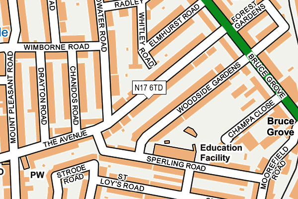 N17 6TD map - OS OpenMap – Local (Ordnance Survey) N17 6TD map - OS OpenMap – Local (Ordnance Survey)