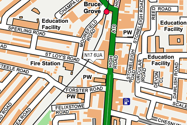 N17 6UA map - OS OpenMap – Local (Ordnance Survey) N17 6UA map - OS OpenMap – Local (Ordnance Survey)