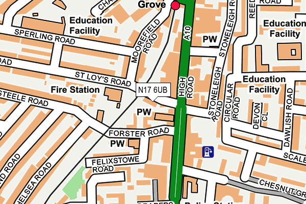 N17 6UB map - OS OpenMap – Local (Ordnance Survey)