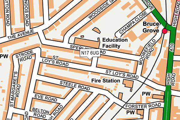 N17 6UG map - OS OpenMap – Local (Ordnance Survey)