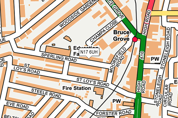N17 6UH map - OS OpenMap – Local (Ordnance Survey) N17 6UH map - OS OpenMap – Local (Ordnance Survey)