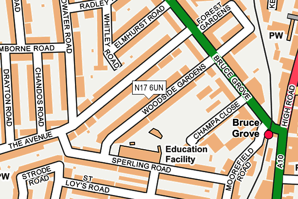 N17 6UN map - OS OpenMap – Local (Ordnance Survey)