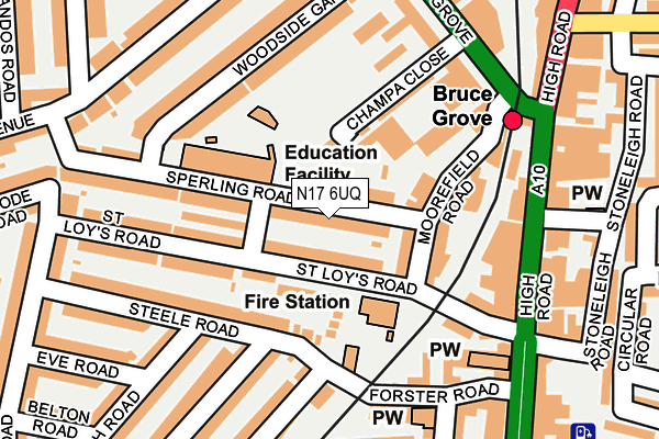 N17 6UQ map - OS OpenMap – Local (Ordnance Survey) N17 6UQ map - OS OpenMap – Local (Ordnance Survey)
