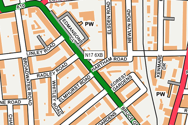 N17 6XB map - OS OpenMap – Local (Ordnance Survey) N17 6XB map - OS OpenMap – Local (Ordnance Survey)
