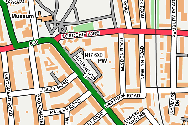 N17 6XD map - OS OpenMap – Local (Ordnance Survey) N17 6XD map - OS OpenMap – Local (Ordnance Survey)